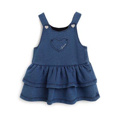 Girls Medium Blue Applique Overall Skirt